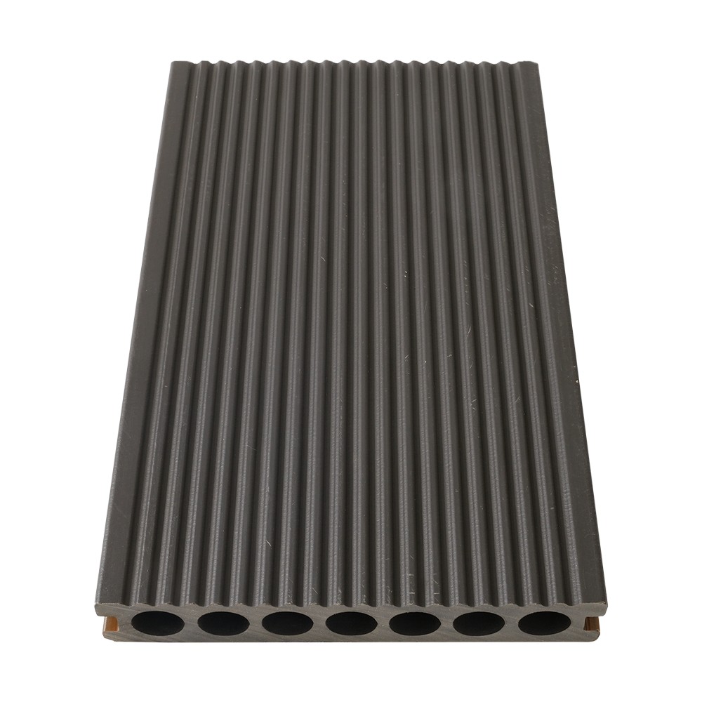 Decking WPC co-extrudé à sept trous (lignes fines sur un seul côté)